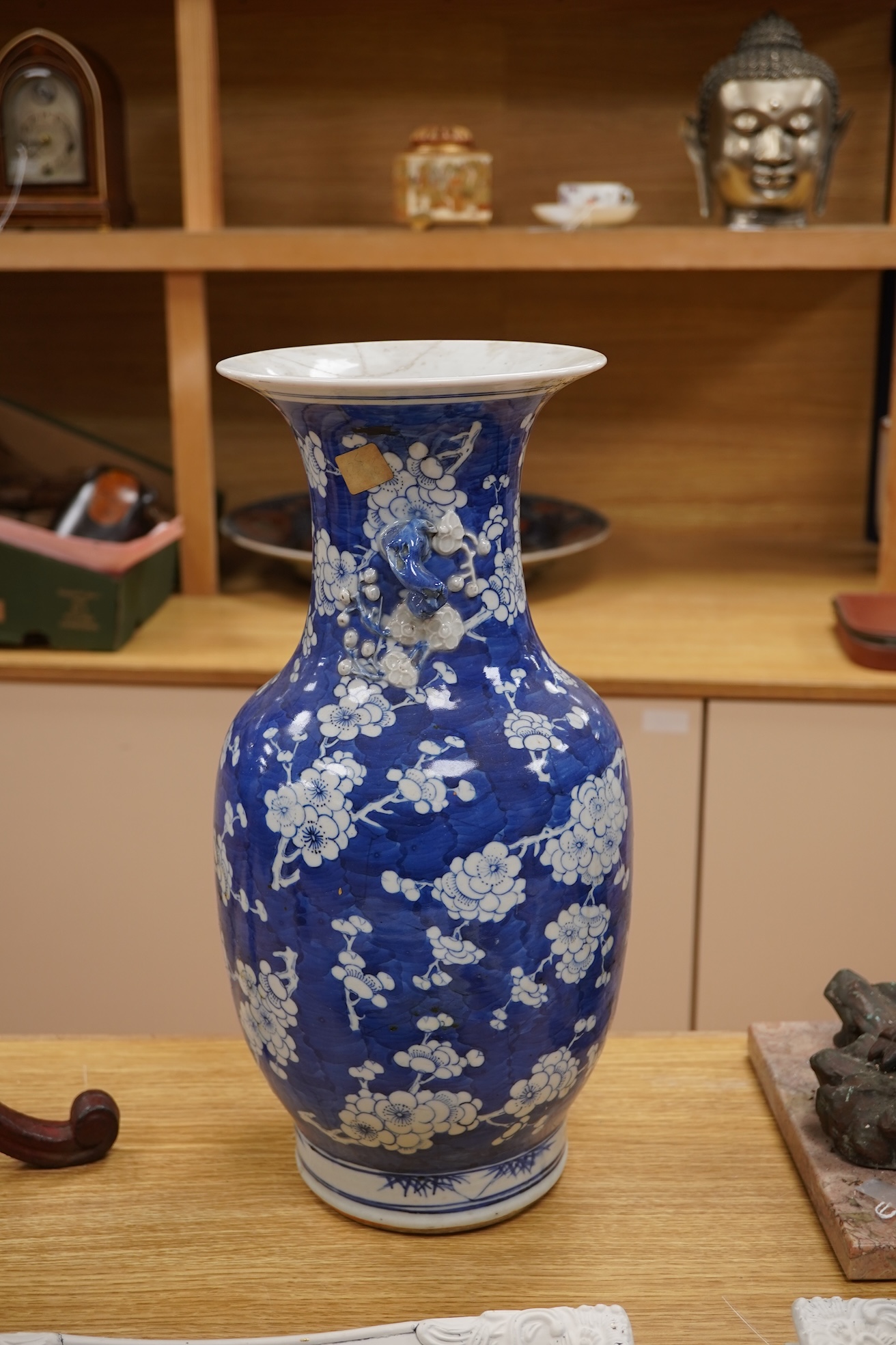 A large Chinese blue and white prunus vase, 19th century, 43cm
